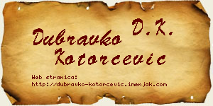 Dubravko Kotorčević vizit kartica